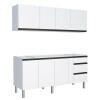 Cozinha Completa Gabinete Para Pia e Armário Aéreo Gaia 200cm Cozimax Branco 