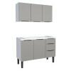 Cozinha Completa Gabinete Para Pia 120cm e Armário Aéreo Júpiter Cozimax Cinza Argila
