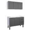 Cozinha Completa Gabinete Para Pia 120cm e Armário Aéreo Júpiter Cozimax Preto