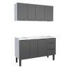 Cozinha Completa Gabinete Para Pia 140cm e Armário Aéreo Júpiter Cozimax Preto