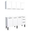 Cozinha Completa Gabinete Para Pia 160cm e Armário Aéreo Júpiter Cozimax Branco