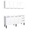 Cozinha Completa Gabinete Para Pia 180cm e Armário Aéreo Júpiter Cozimax Branco