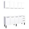 Cozinha Completa Gabinete Para Pia 200cm e Armário Aéreo Júpiter Cozimax Branco