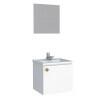 Conjunto Gabinete Para Banheiro Aço com Espelho Amêndoa 40 Cozimax Branco