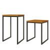 Conjunto de Mesas Lateral e Apoio Para Sala 40x40 Iron EAX Móveis Cedro 
