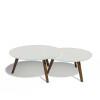 Conjunto Com 2 Mesas de Centro Redonda Classic Imcal Branco