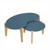 Conjunto de Mesa de Centro Florida 105cm e 55cm Lukaliam Azul Lord/Freijo