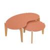 Conjunto de Mesa de Centro Florida 105cm e 55cm Lukaliam Luanda/Freijo