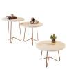 Conjunto de Mesas Para Sala 8004 8005 8006 JB Bechara Pérola/Bronze