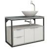 Gabinete Para Banheiro Apoema 80 com Cuba Cuia Cozimax Branco/Calcare