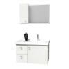 Conjunto Para Banheiro Madeira Gabinete e Espelho Moara 60 Cozimax Branco