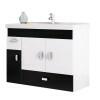 Gabinete Para Banheiro Madeira Orquídea 80 Cozimax Branco/Preto