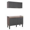 Cozinha Completa Gabinete e Armário Aéreo Flamingo 120 Cozimax Preto/Tamarindo