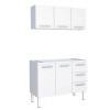 Cozinha de Aço Gabinete Para Pia 120cm com Armário Aéreo Vênus Cozimax Branco