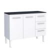 Balcão Cozinha Aço 120 Vênus 3 Gavetas Com Tampo Cozimax Branco