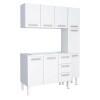 Cozinha Completa de Aço Gabinete Para Pia 140cm com Aéreo e Paneleiro Vênus Cozimax Branco