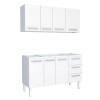 Cozinha de Aço Gabinete Para Pia 140cm com Armário Aéreo Vênus Cozimax Branco