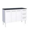 Balcão Cozinha Aço 140 Vênus 3 Gavetas Com Tampo Cozimax Branco