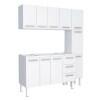 Cozinha Completa de Aço Gabinete Para Pia 150cm com Aéreo e Paneleiro Vênus Cozimax Branco