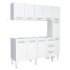 Cozinha Completa de Aço Gabinete Para Pia 160cm com Aéreo e Paneleiro Vênus Cozimax Branco