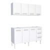 Cozinha de Aço Gabinete Para Pia 160cm com Armário Aéreo Vênus Cozimax Branco