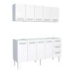 Cozinha de Aço Gabinete Para Pia 180cm com Armário Aéreo Vênus Cozimax Branco