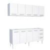 Cozinha de Aço Gabinete Para Pia 200cm com Armário Aéreo Vênus Cozimax Branco