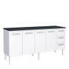 Balcão Cozinha Aço 200 Vênus 3 Gavetas Com Tampo Cozimax Branco