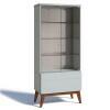 Cristaleira Moderna 73x165 Classic 1G com LED 1 Gaveta Imcal Branco