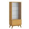 Cristaleira Moderna 73x165 Classic 1G com LED 1 Gaveta Imcal Nature