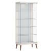 Cristaleira de Vidro Espelho Moderna Com LED 75x179 Tifanny Imcal Off White