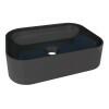 Cuba Para Banheiro Oval 39x29 Mármore Sintético Luna Cozimax Preto