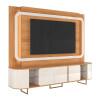 Estante Home Sala 240cm Para TV 75 Pol Atlanta Lukaliam Jequitiba/Off White