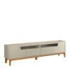 Rack com 220cm Cantos Arredondados 4 portas Para Tv 75 Flip 2.2 Patrimar Off White