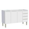 Gabinete de Aço Para Pia 150cm 3 Portas 4 Gavetas 144x91x52cm Flora Cozimax Branco
