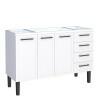 Gabinete de Aço Para Pia 140cm 3 Portas Juno/Apolo 4 Gavetas Cozimax Branco