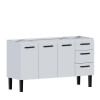 Gabinete de Aço Para Pia de 150cm 3 Portas 3 Gaveta 144x85x50cm Atena Cozimax Branco