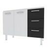 Gabinete de Pia 120 Apolo Flat 3G Cozimax Branco/Preto