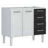 Gabinete de Pia 120 Apolo Flat 4G Cozimax Branco/Preto