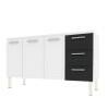 Gabinete de Pia 160 Apolo Flat 3G Cozimax Branco/Preto
