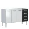 Gabinete de Pia 160 Apolo Flat 4G Cozimax Branco/Preto