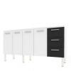 Gabinete de Pia 180 Apolo Flat 3G Cozimax Branco/Preto