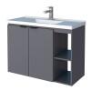 Gabinete Para Banheiro Madeira Aster 80 Com Lavatório Cozimax Cinza
