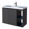 Gabinete Para Banheiro Madeira Aster 80 Com Lavatório Cozimax Preto