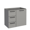 Gabinete Banheiro Aço Para Bancada 60x55x33cm Sem Lavatório Ameixa 60 Cozimax Cinza