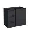 Gabinete Banheiro Aço Para Bancada 60x55x33cm Sem Lavatório Ameixa 60 Cozimax Preto