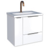 Gabinete Para Banheiro em Aço 60x56x43cm Com Lavatório Caqui 60 Cozimax Branco