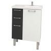 Gabinete Para Banheiro Aço Cereja 60 Cozimax Branco/Preto