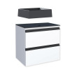 Gabinete Para Banheiro Aço com Cuba Prisma Preta 60x57x44cm Gaia 60 Cozimax Branco