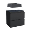 Gabinete Para Banheiro Aço com Cuba Prisma Preta 60x57x44cm Gaia 60 Cozimax Preto